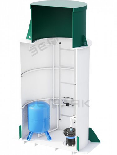 Кессон пластиковый ЗЕМЛЯК 960x2250 Middle (муфта 133)